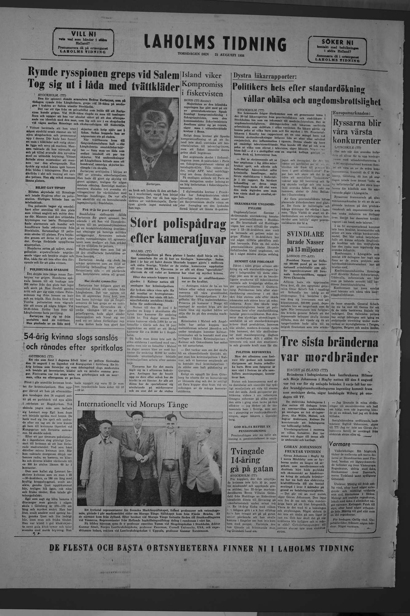 Laholms Tidning Torsdag 21 augusti 1958, sida 6