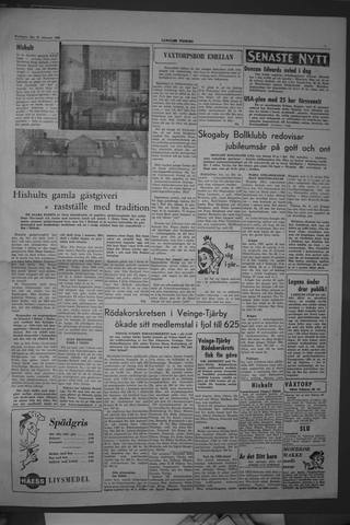 Förstasidan, Fredag 21 februari 1958