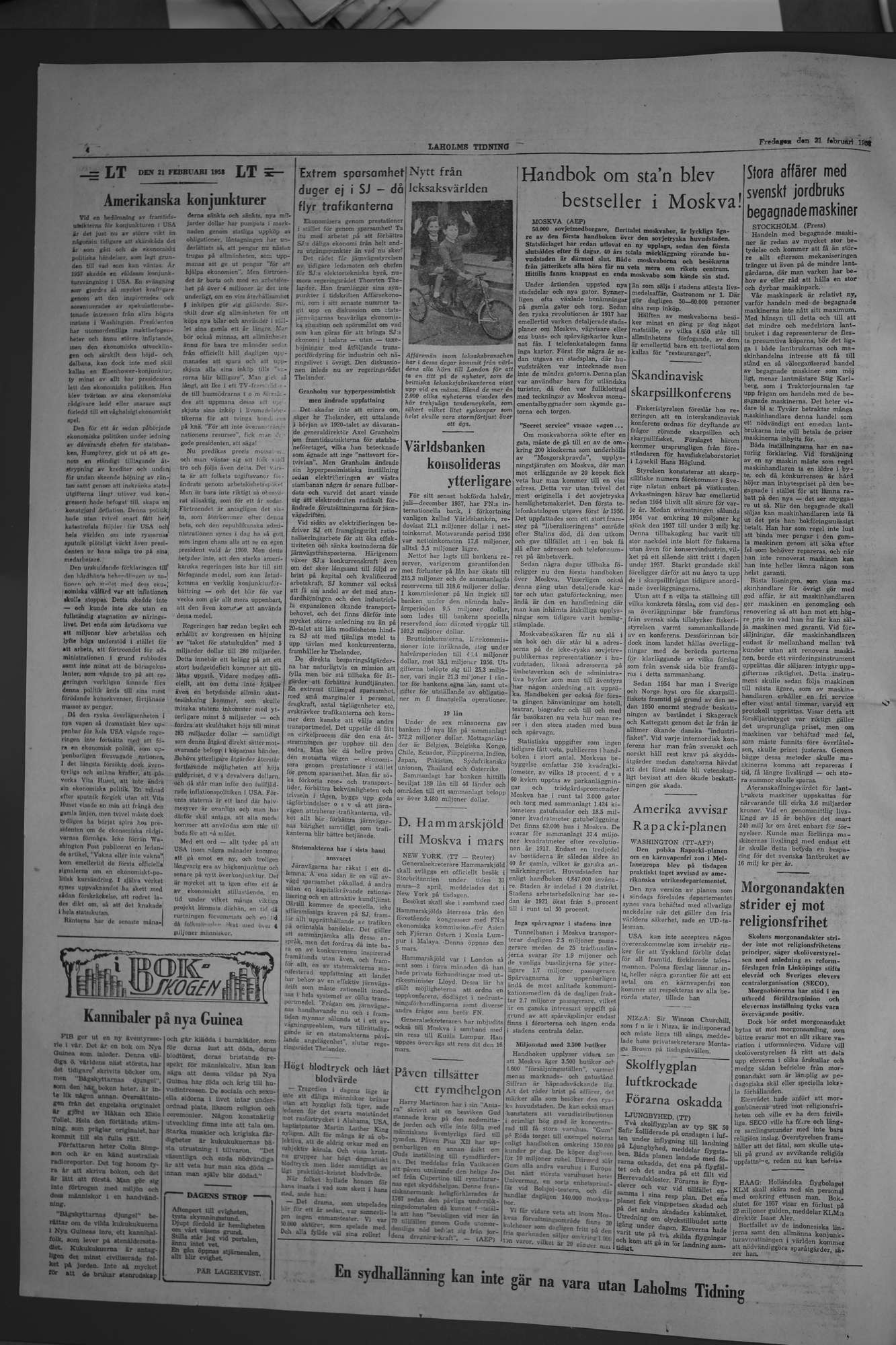 Laholms Tidning Fredag 21 februari 1958, sida 2