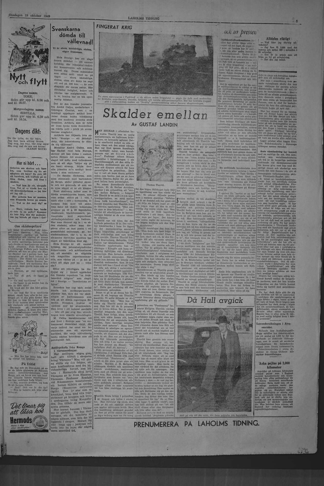 Laholms Tidning Onsdag 19 oktober 1949, sida 5