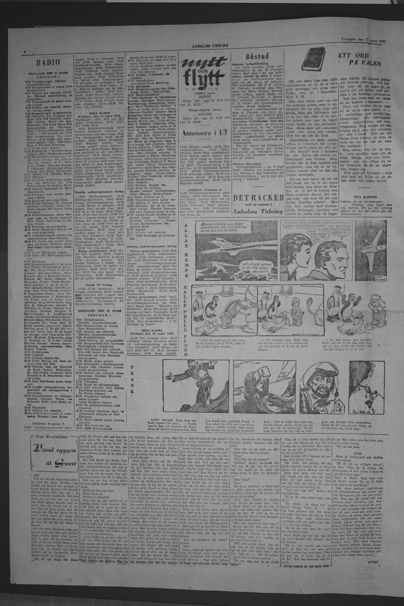 Laholms Tidning Fredag 21 mars 1958, sida 6