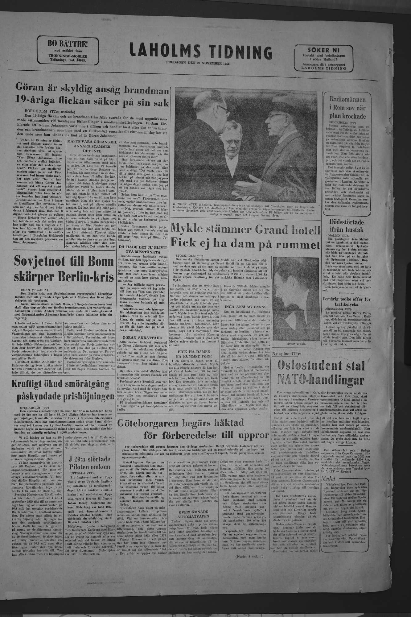 Laholms Tidning Fredag 21 november 1958, sida 8