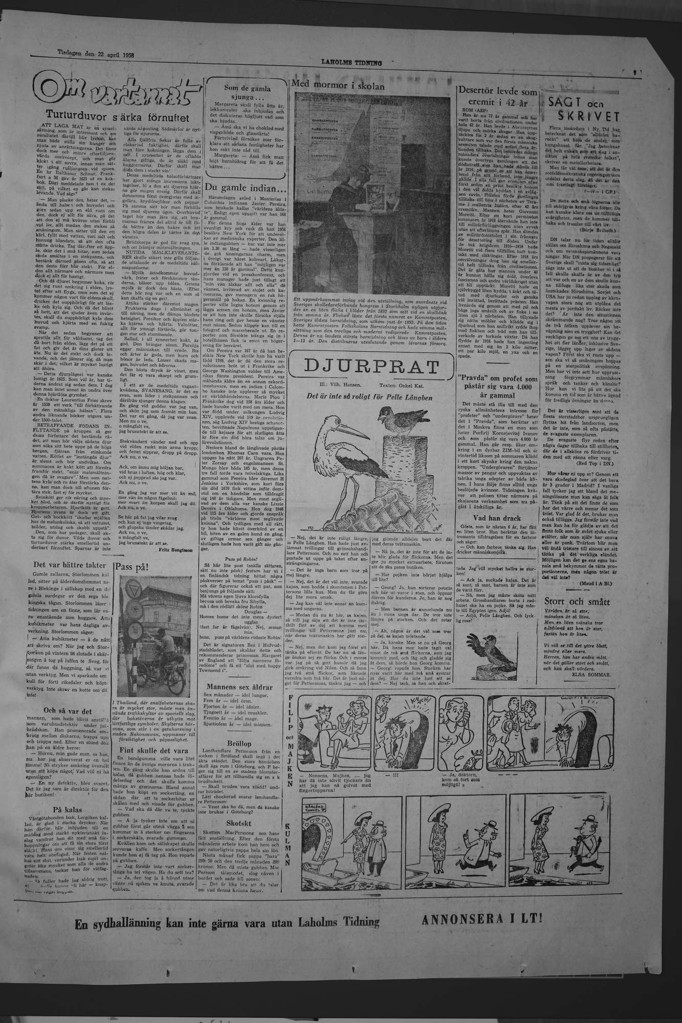 Laholms Tidning Tisdag 22 april 1958, sida 7