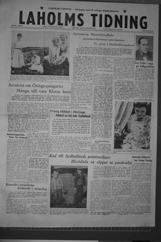 Förstasidan, Fredag 22 augusti 1958