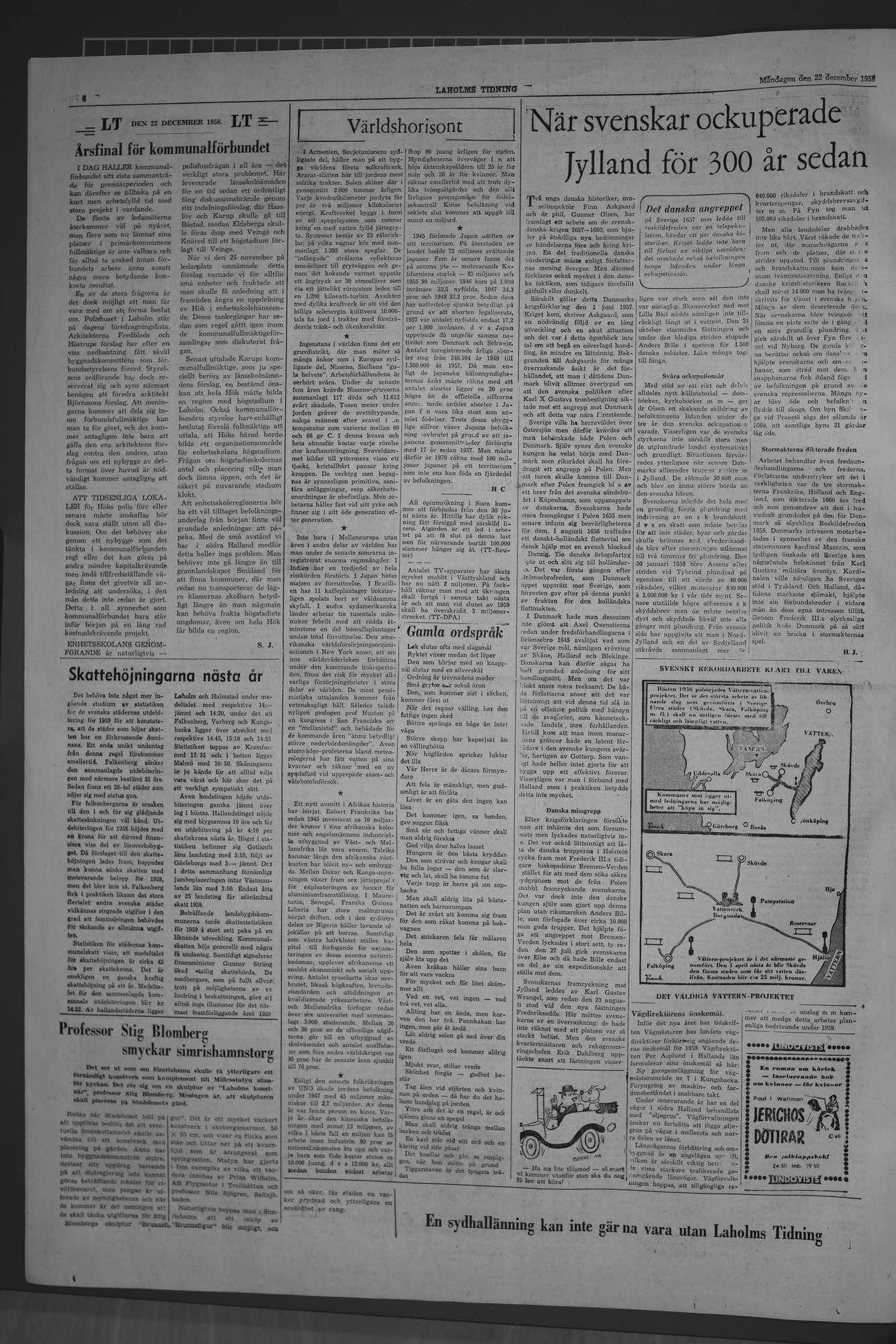 Laholms Tidning Måndag 22 december 1958, sida 4