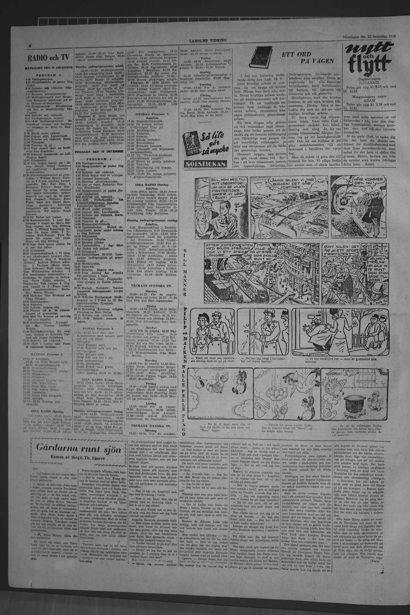 Laholms Tidning Måndag 22 december 1958, sida 6