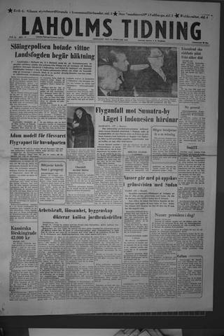 Förstasidan, Lördag 22 februari 1958