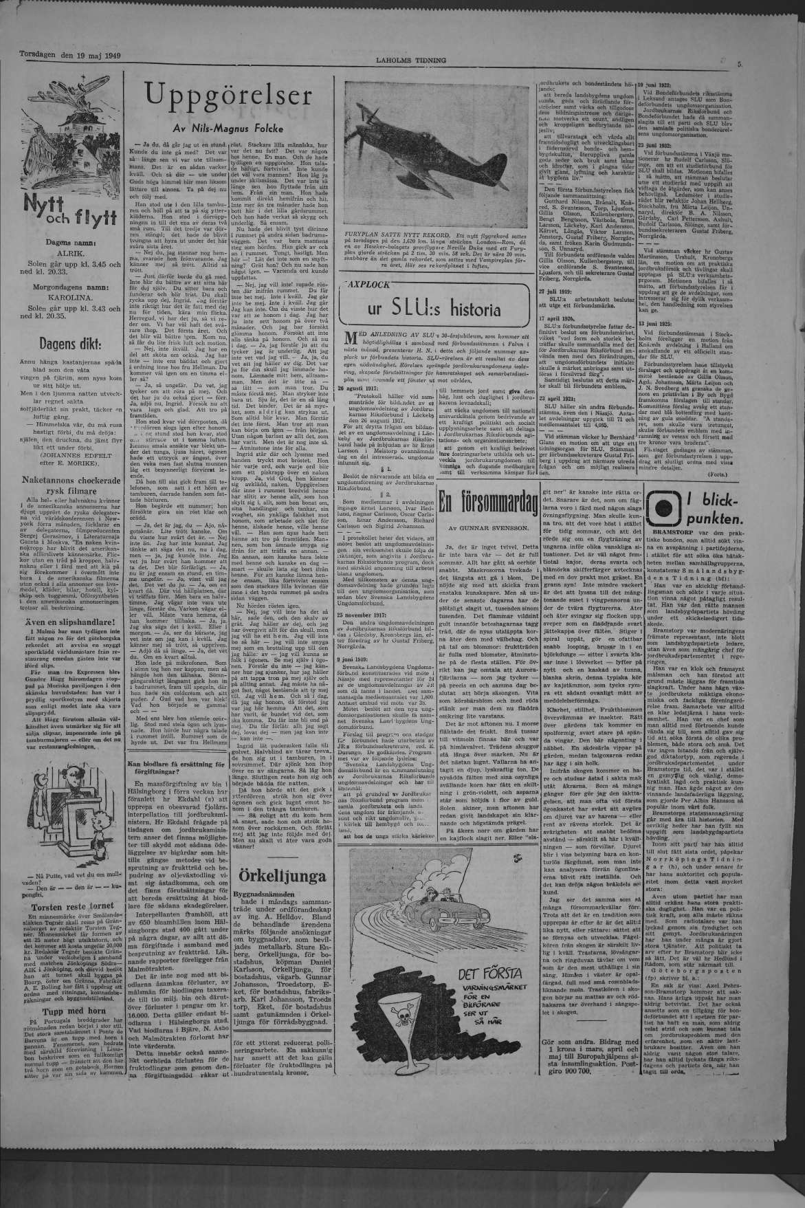 Laholms Tidning Torsdag 19 maj 1949, sida 5
