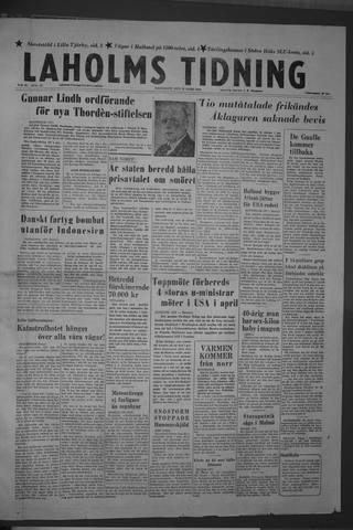 Förstasidan, Lördag 22 mars 1958