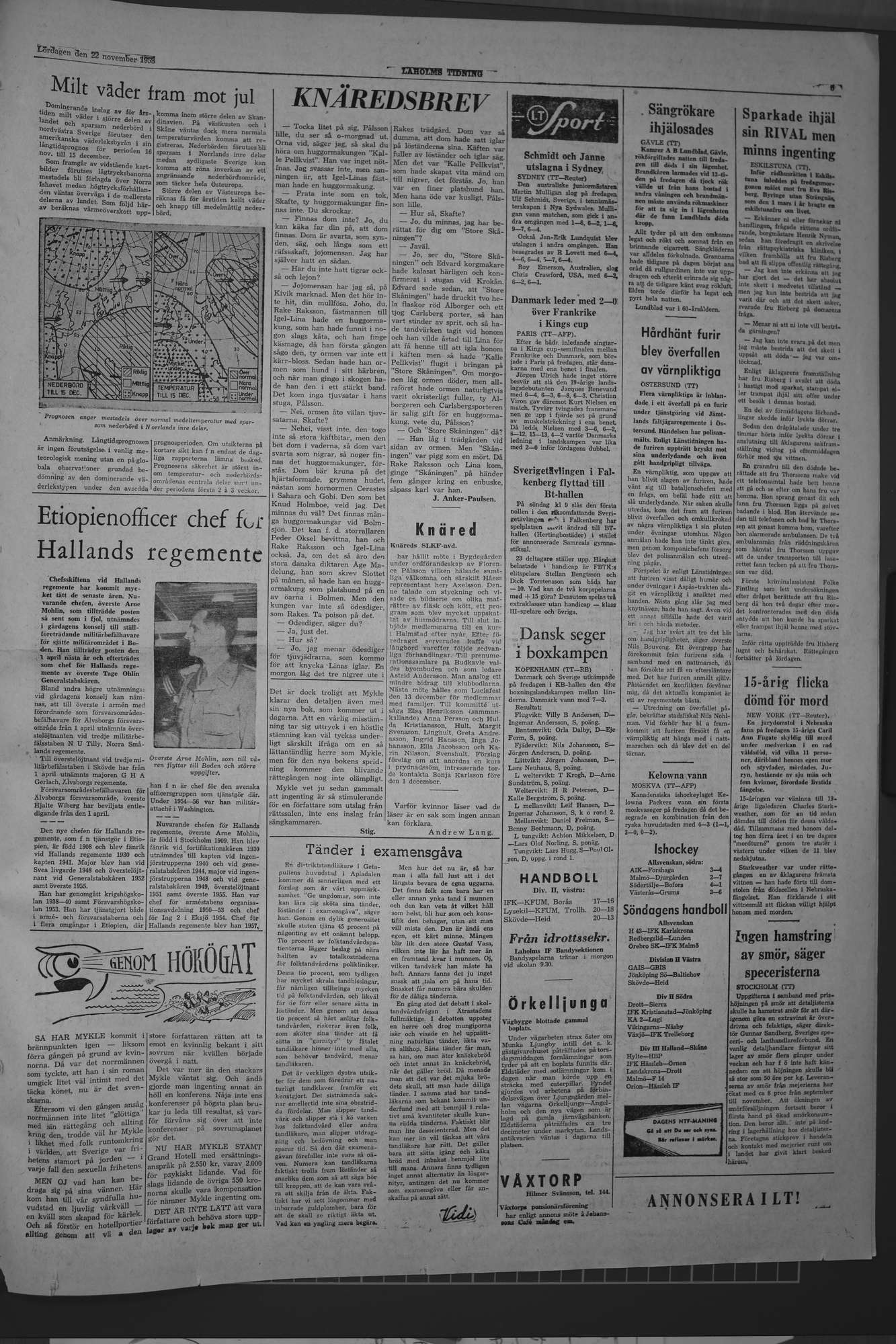 Laholms Tidning Lördag 22 november 1958, sida 5