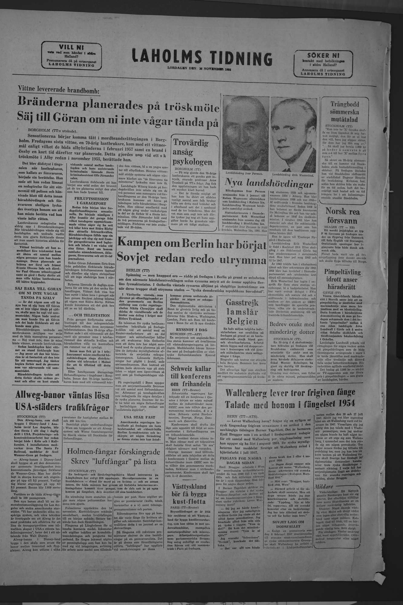 Laholms Tidning Lördag 22 november 1958, sida 8