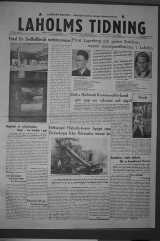 Förstasidan, Lördag 23 augusti 1958