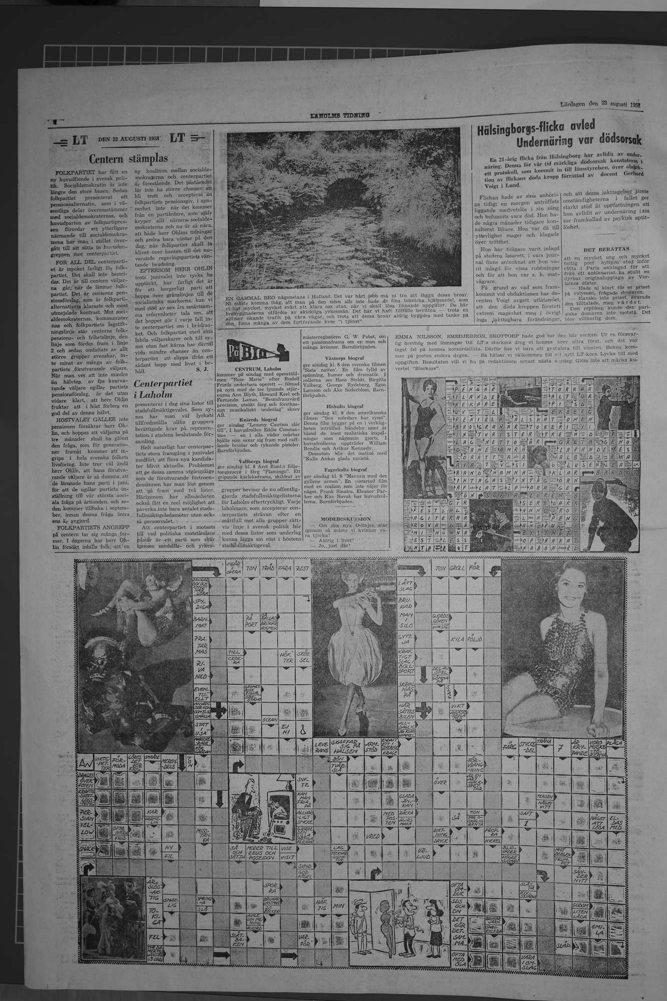 Laholms Tidning Lördag 23 augusti 1958, sida 4