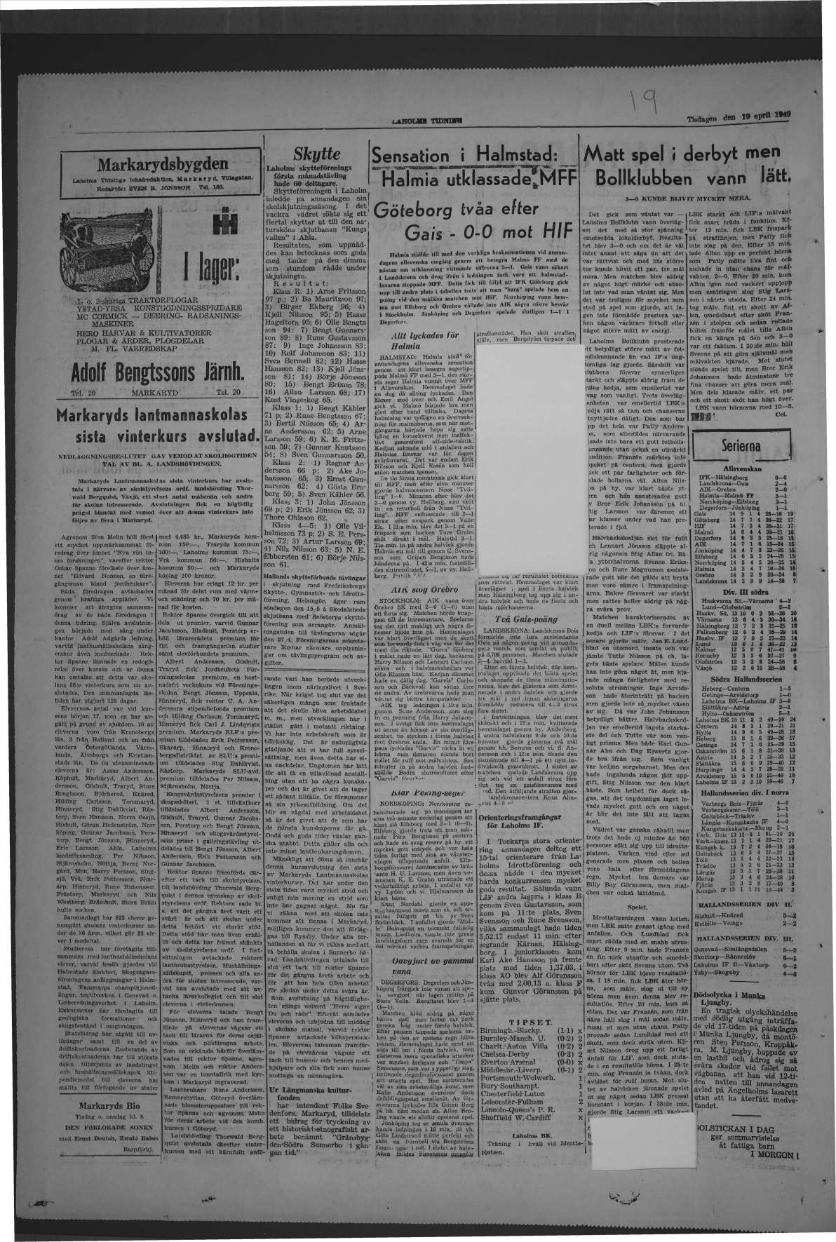Laholms Tidning Tisdag 19 april 1949, sida 4