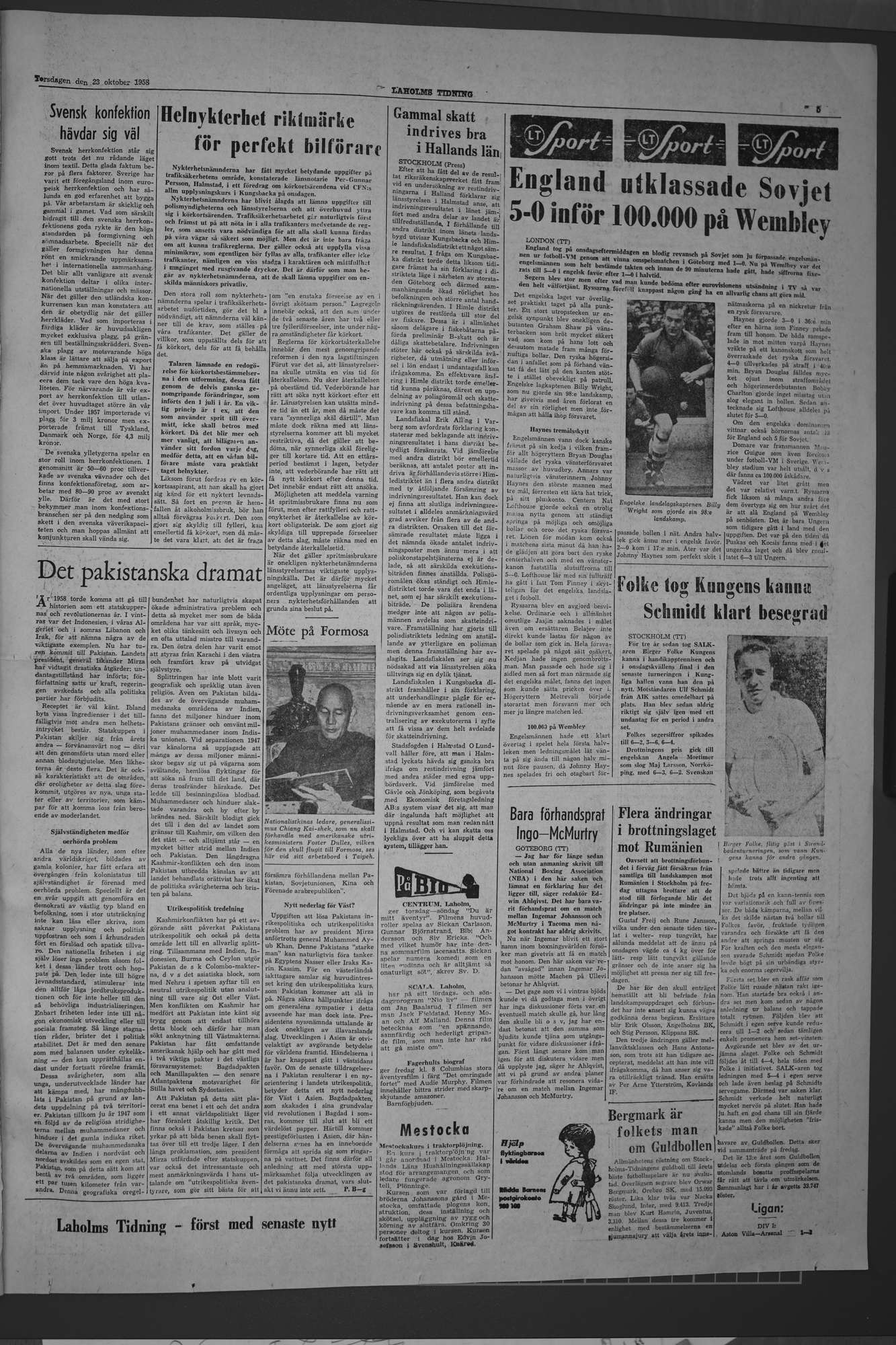Laholms Tidning Torsdag 23 oktober 1958, sida 5