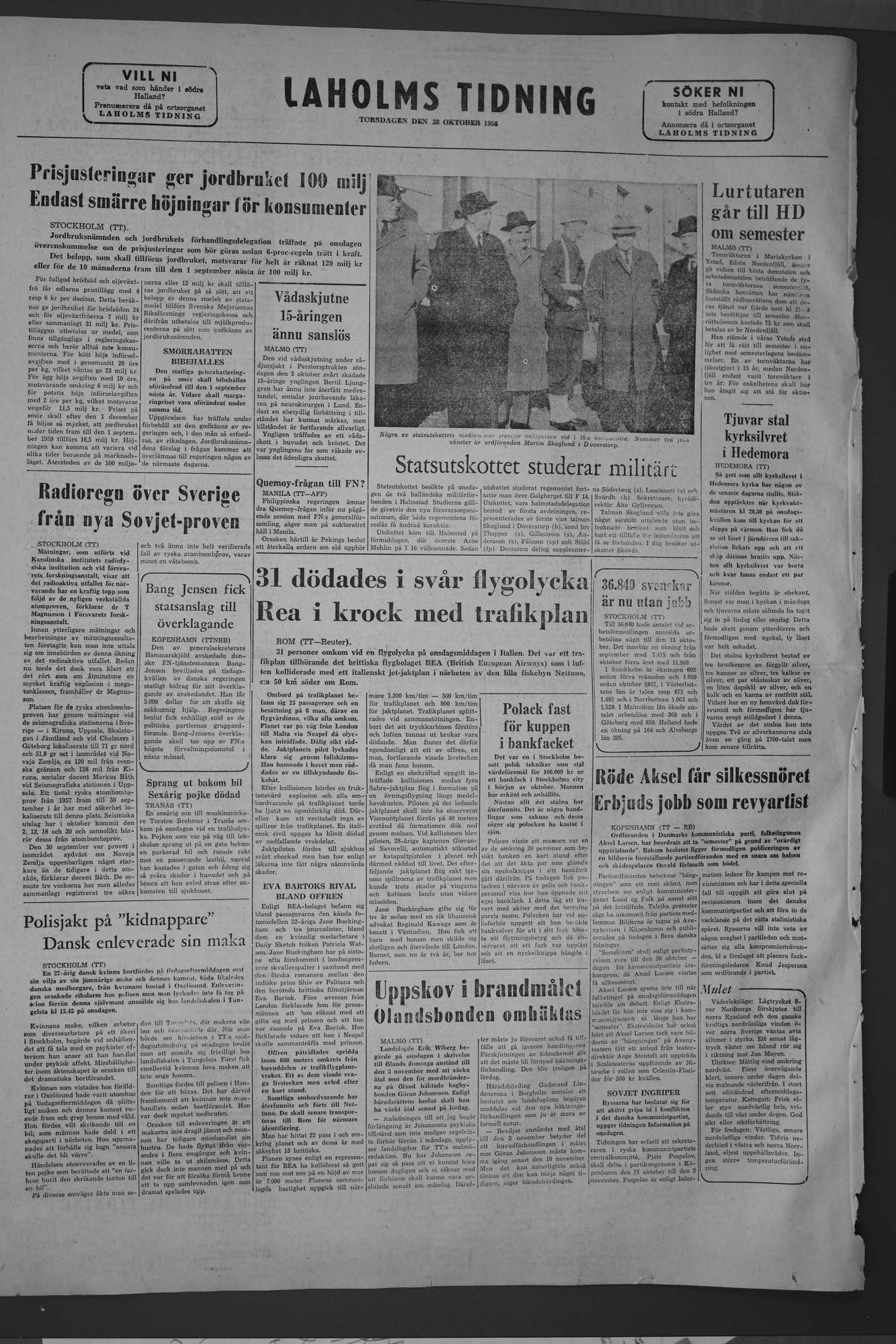 Laholms Tidning Torsdag 23 oktober 1958, sida 8