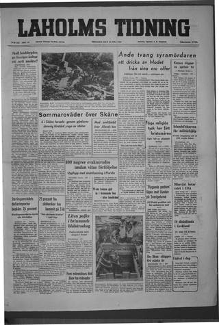 Förstasidan, Tisdag 19 juli 1949