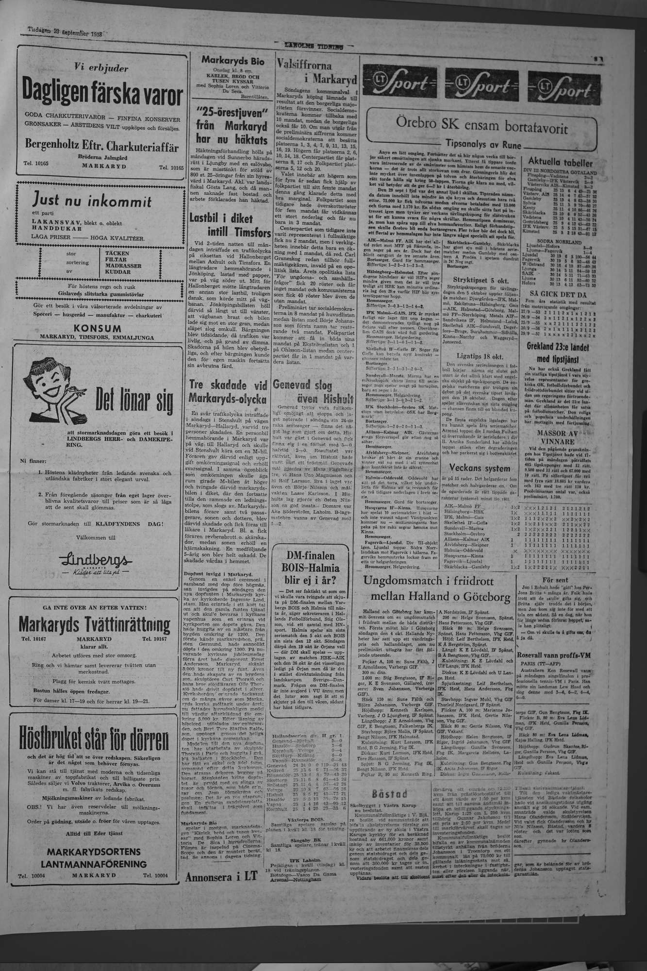 Laholms Tidning Tisdag 23 september 1958, sida 5