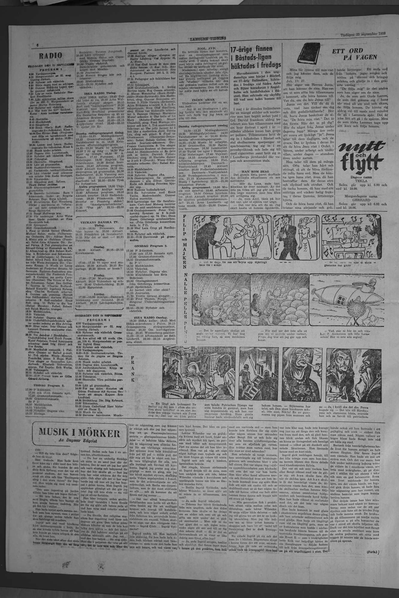 Laholms Tidning Tisdag 23 september 1958, sida 6