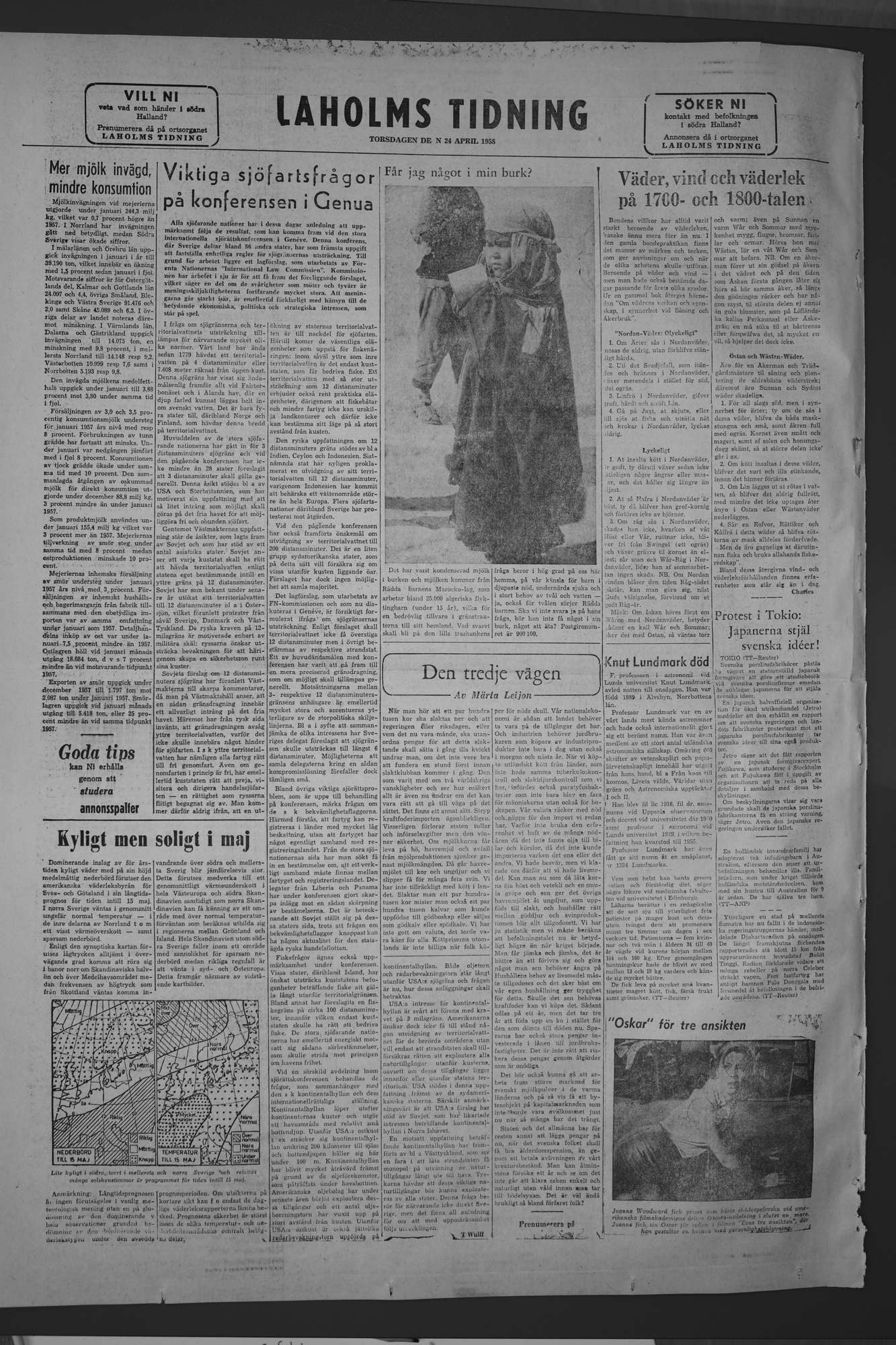 Laholms Tidning Torsdag 24 april 1958, sida 8