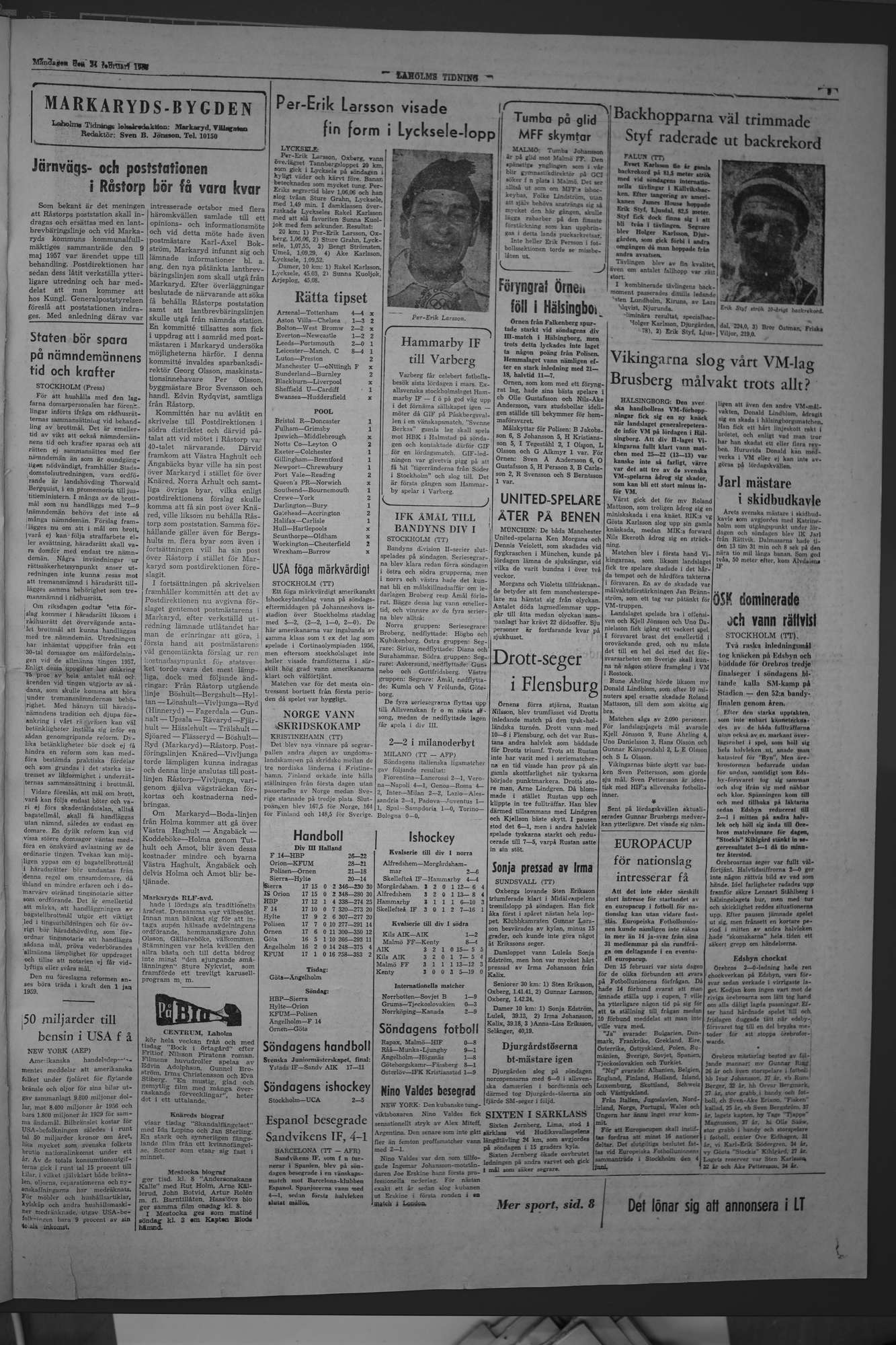 Laholms Tidning Måndag 24 februari 1958, sida 5