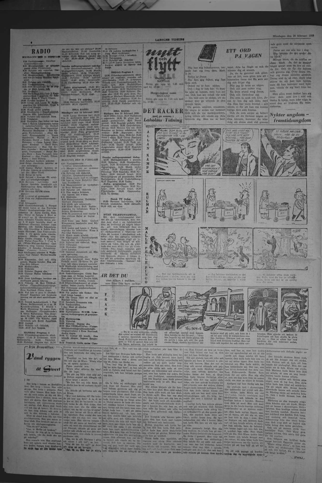 Laholms Tidning Måndag 24 februari 1958, sida 6