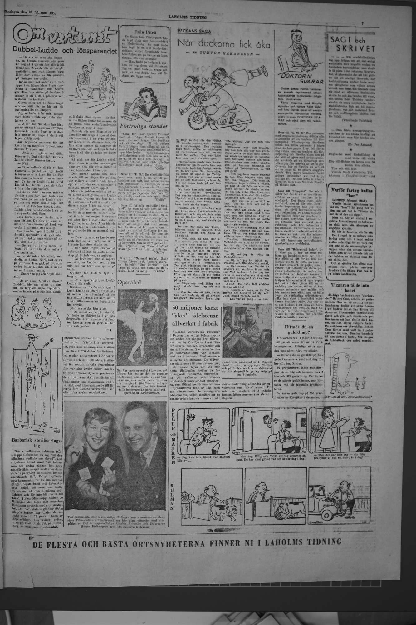 Laholms Tidning Måndag 24 februari 1958, sida 7
