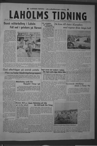 Förstasidan, Torsdag 24 juli 1958