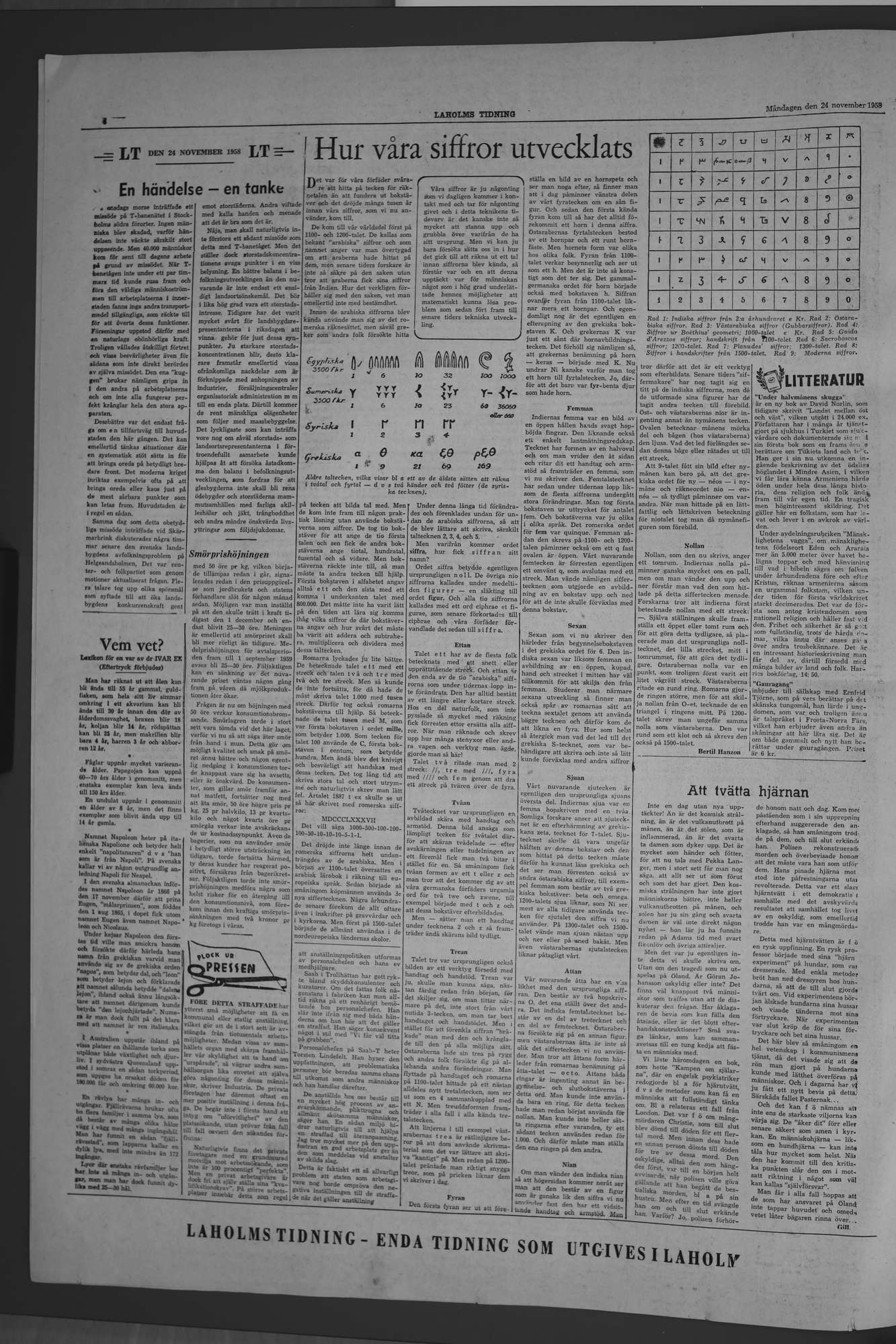 Laholms Tidning Måndag 24 november 1958, sida 4