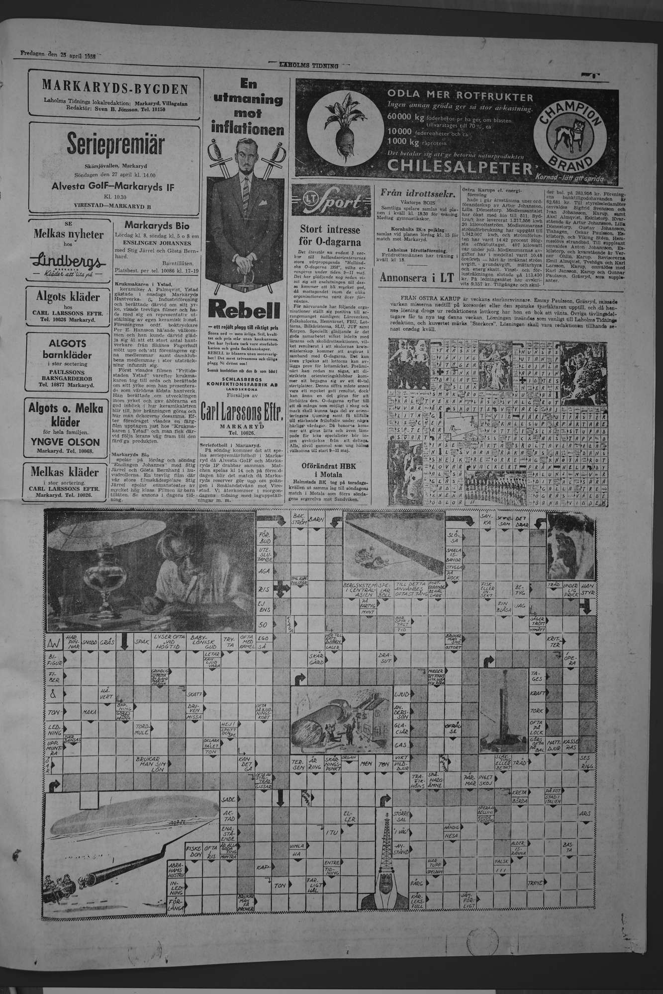 Laholms Tidning Fredag 25 april 1958, sida 3