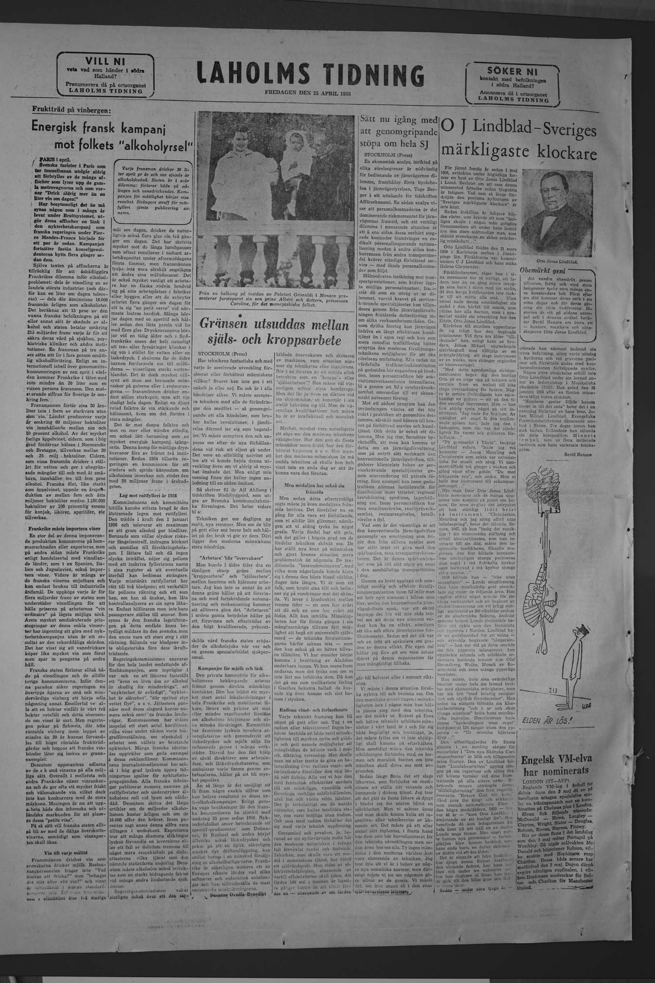 Laholms Tidning Fredag 25 april 1958, sida 6