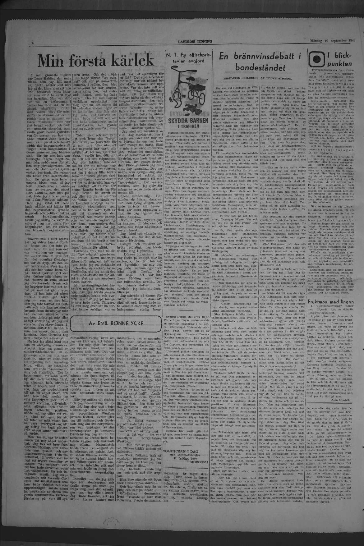 Laholms Tidning Måndag 19 september 1949, sida 6