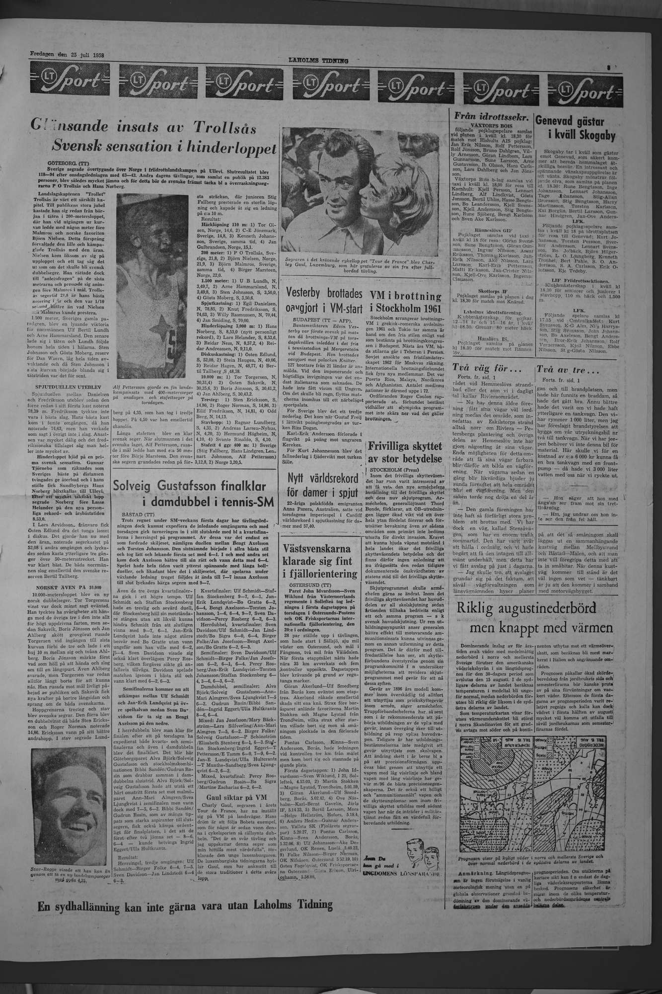 Laholms Tidning Fredag 25 juli 1958, sida 5