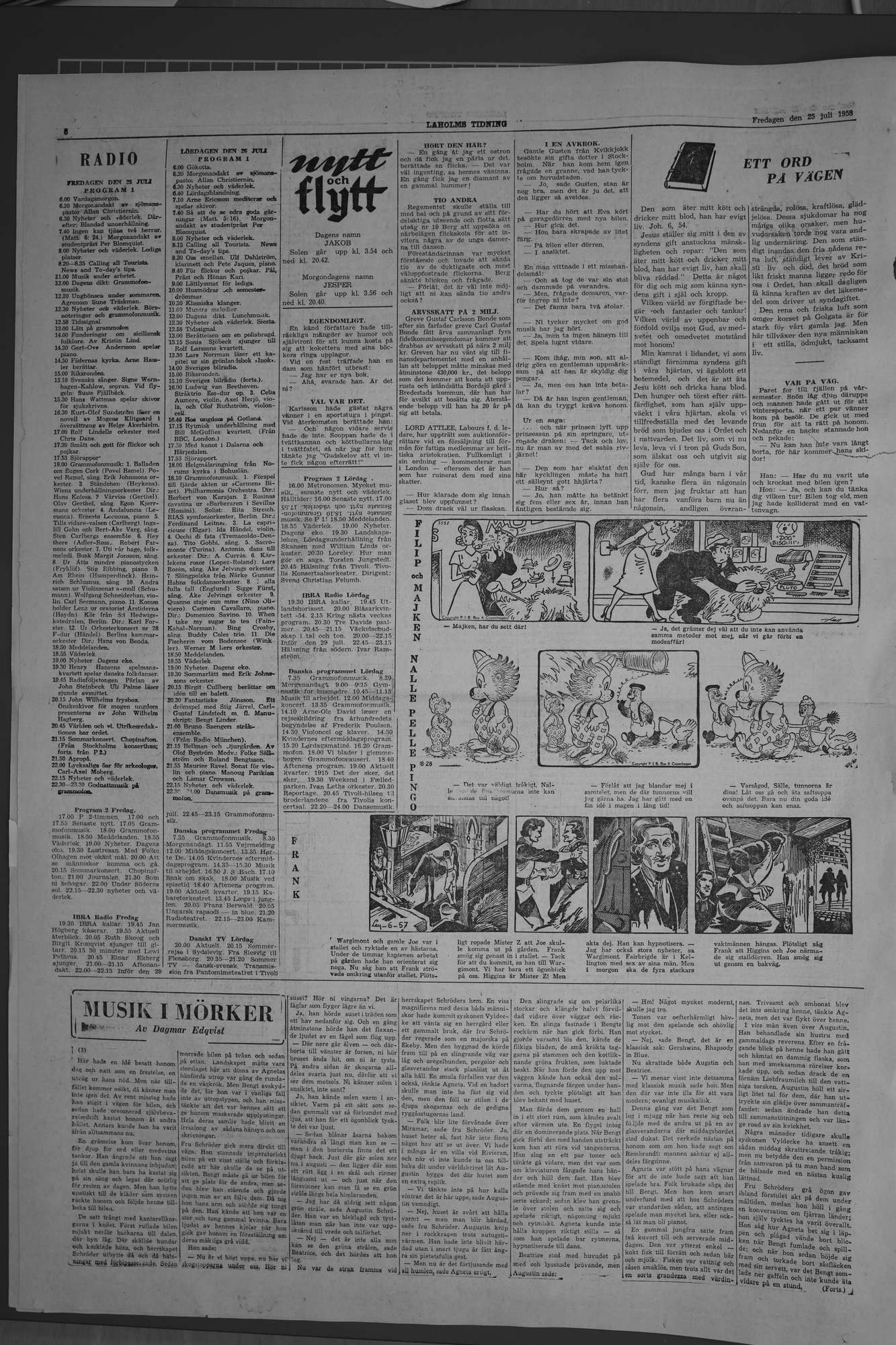 Laholms Tidning Fredag 25 juli 1958, sida 6