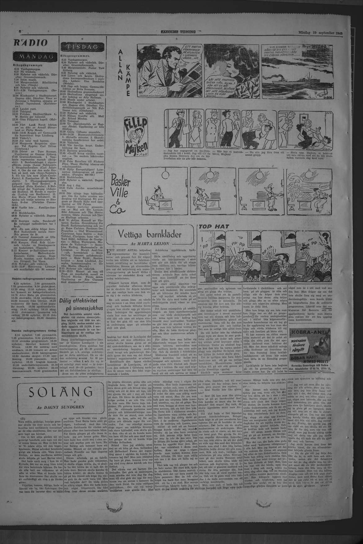 Laholms Tidning Måndag 19 september 1949, sida 8