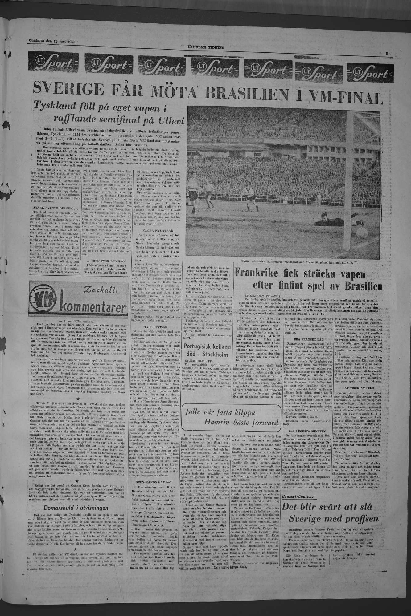 Laholms Tidning Onsdag 25 juni 1958, sida 5