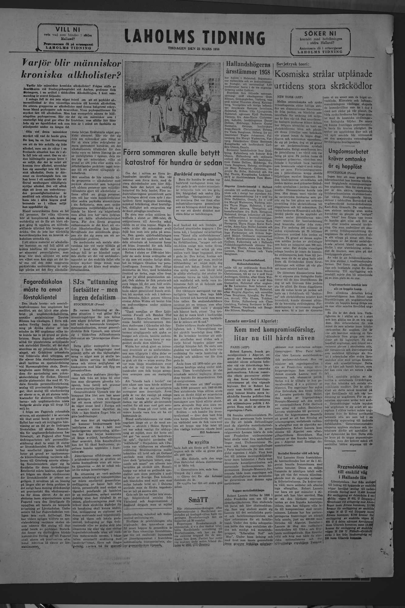 Laholms Tidning Tisdag 25 mars 1958, sida 8
