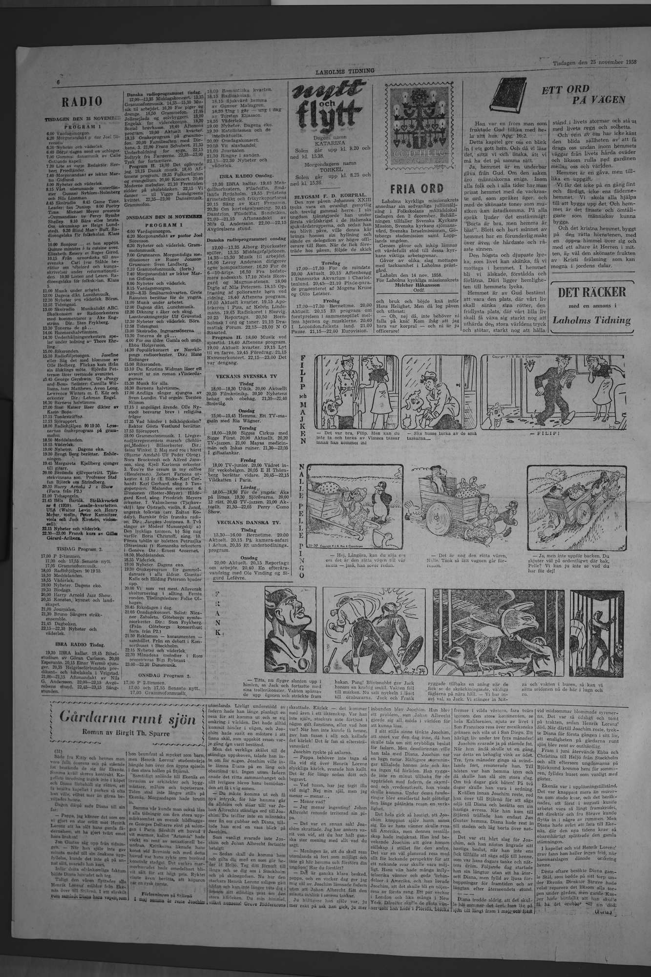 Laholms Tidning Tisdag 25 november 1958, sida 6