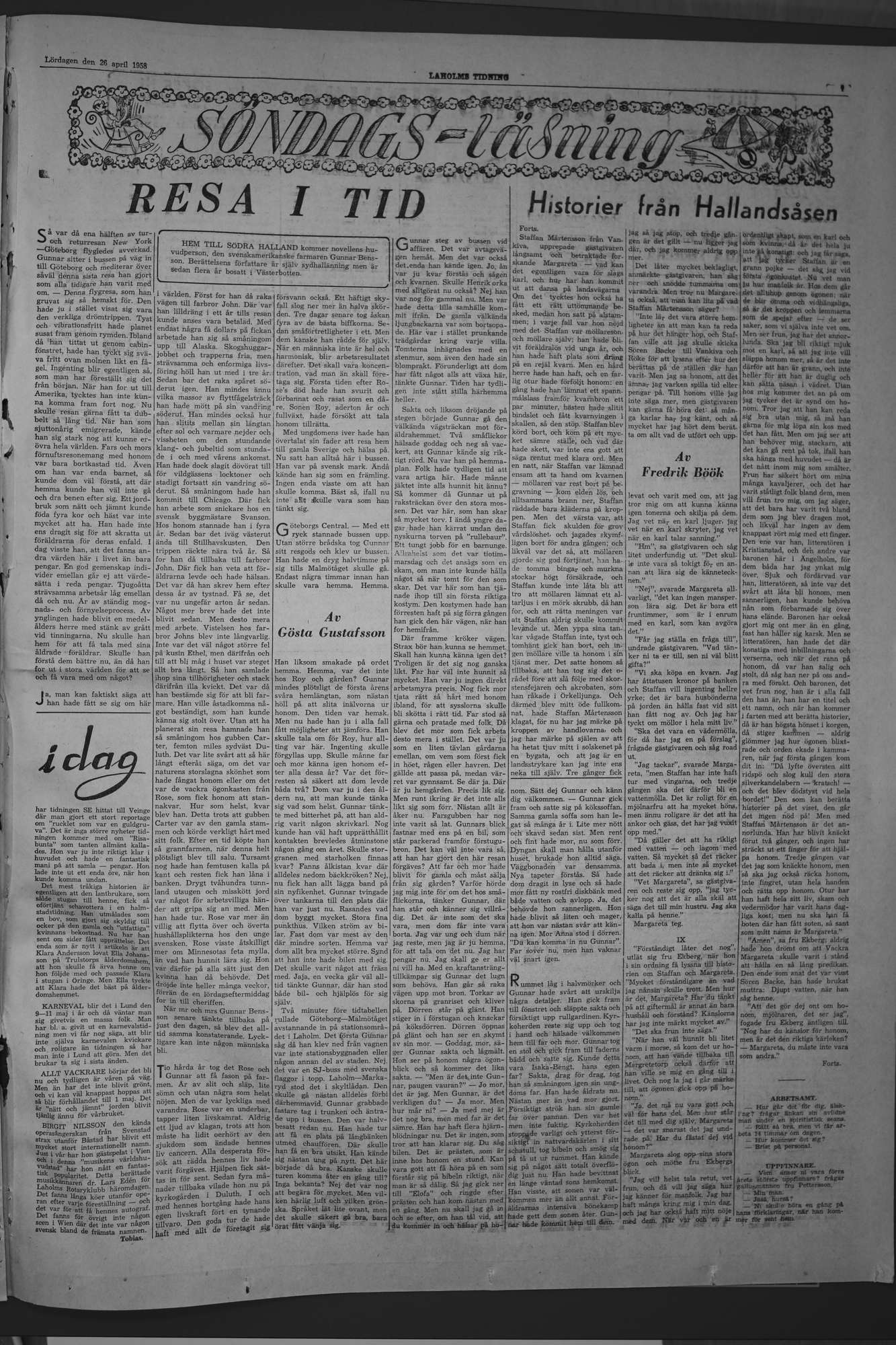 Laholms Tidning Lördag 26 april 1958, sida 7