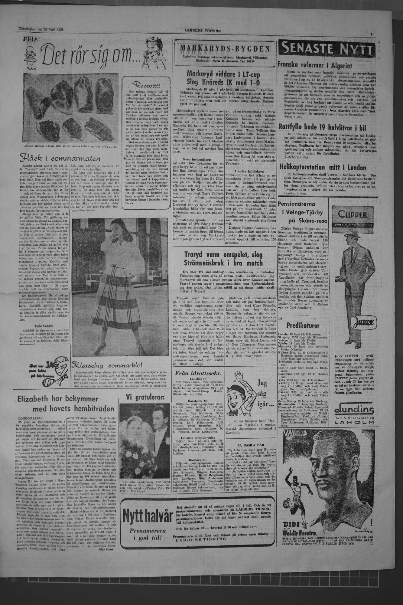Laholms Tidning Torsdag 26 juni 1958, sida 3
