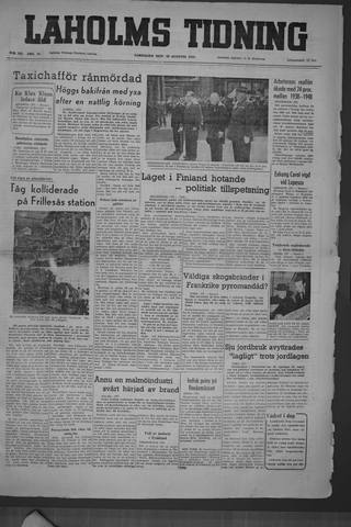 Förstasidan, Lördag 20 augusti 1949