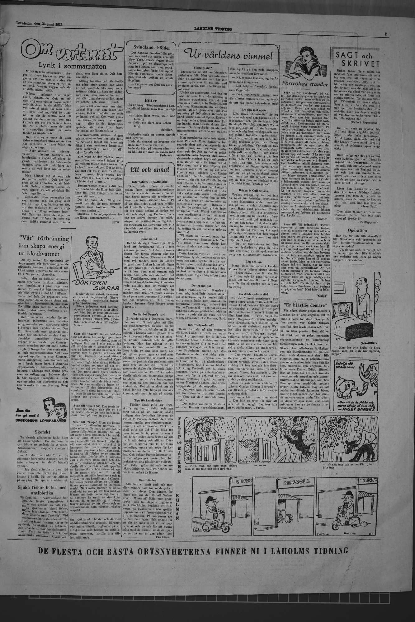 Laholms Tidning Torsdag 26 juni 1958, sida 7