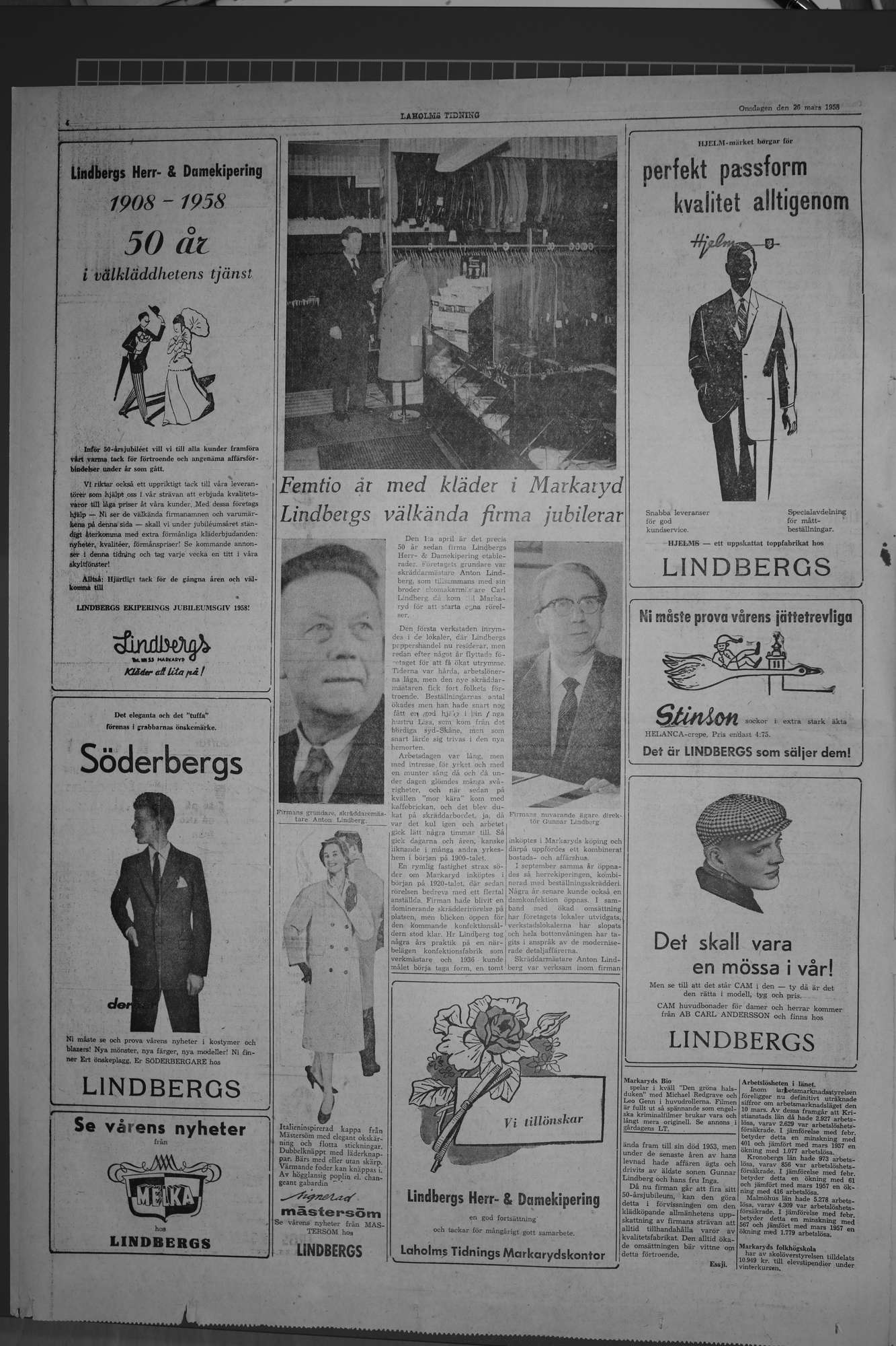 Laholms Tidning Onsdag 26 mars 1958, sida 4