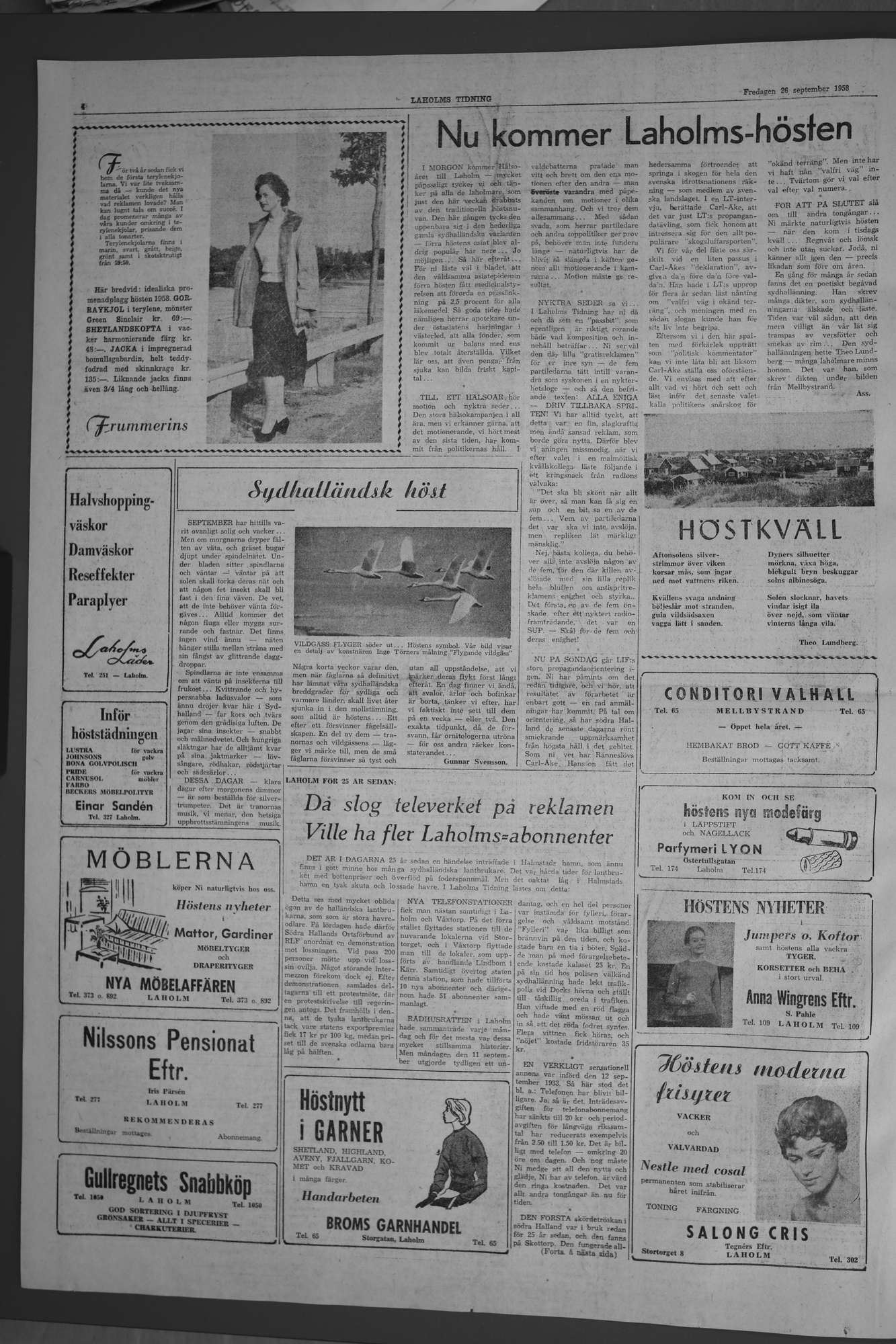 Laholms Tidning Fredag 26 september 1958, sida 4