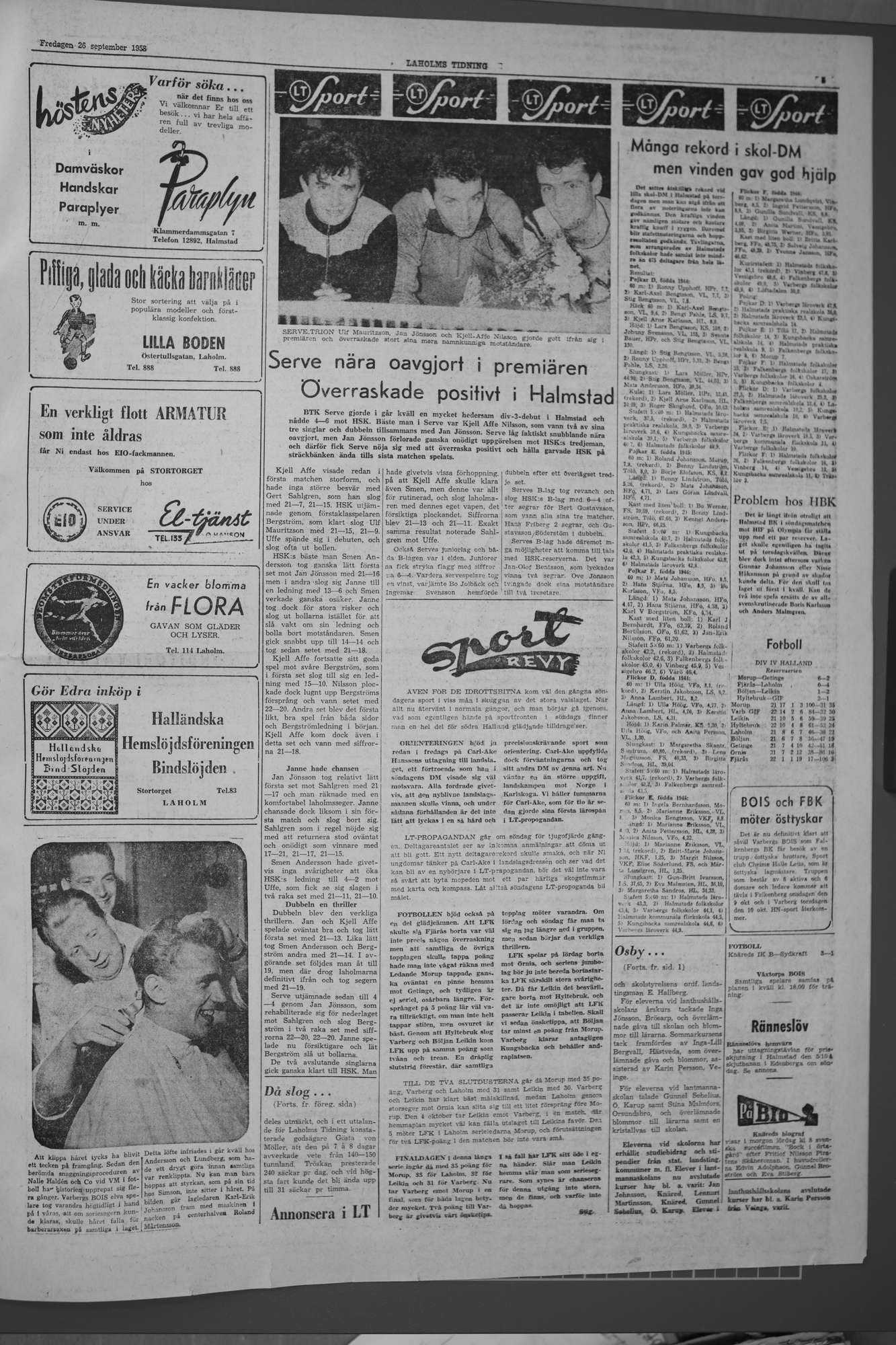 Laholms Tidning Fredag 26 september 1958, sida 5