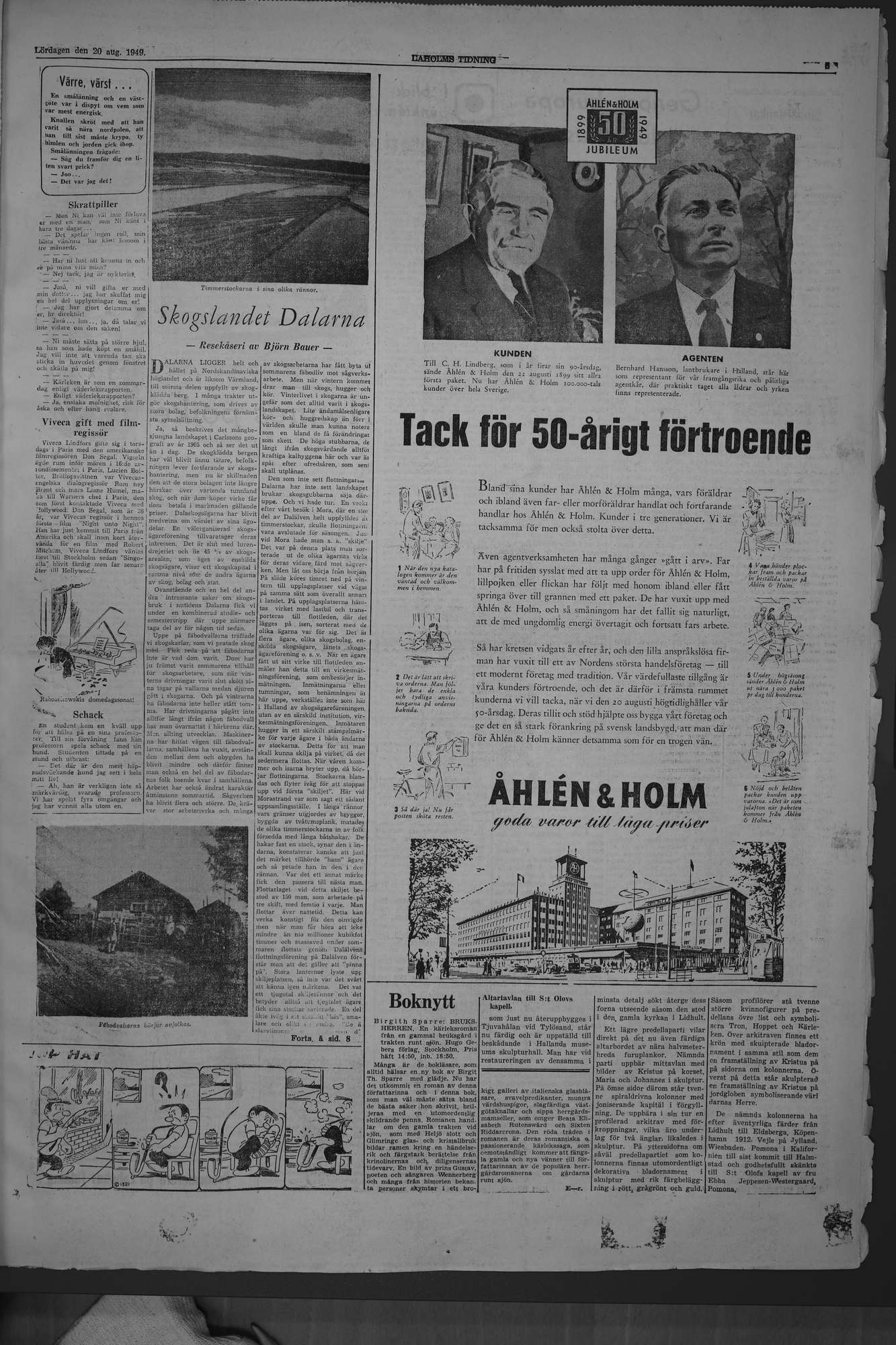 Laholms Tidning Lördag 20 augusti 1949, sida 5