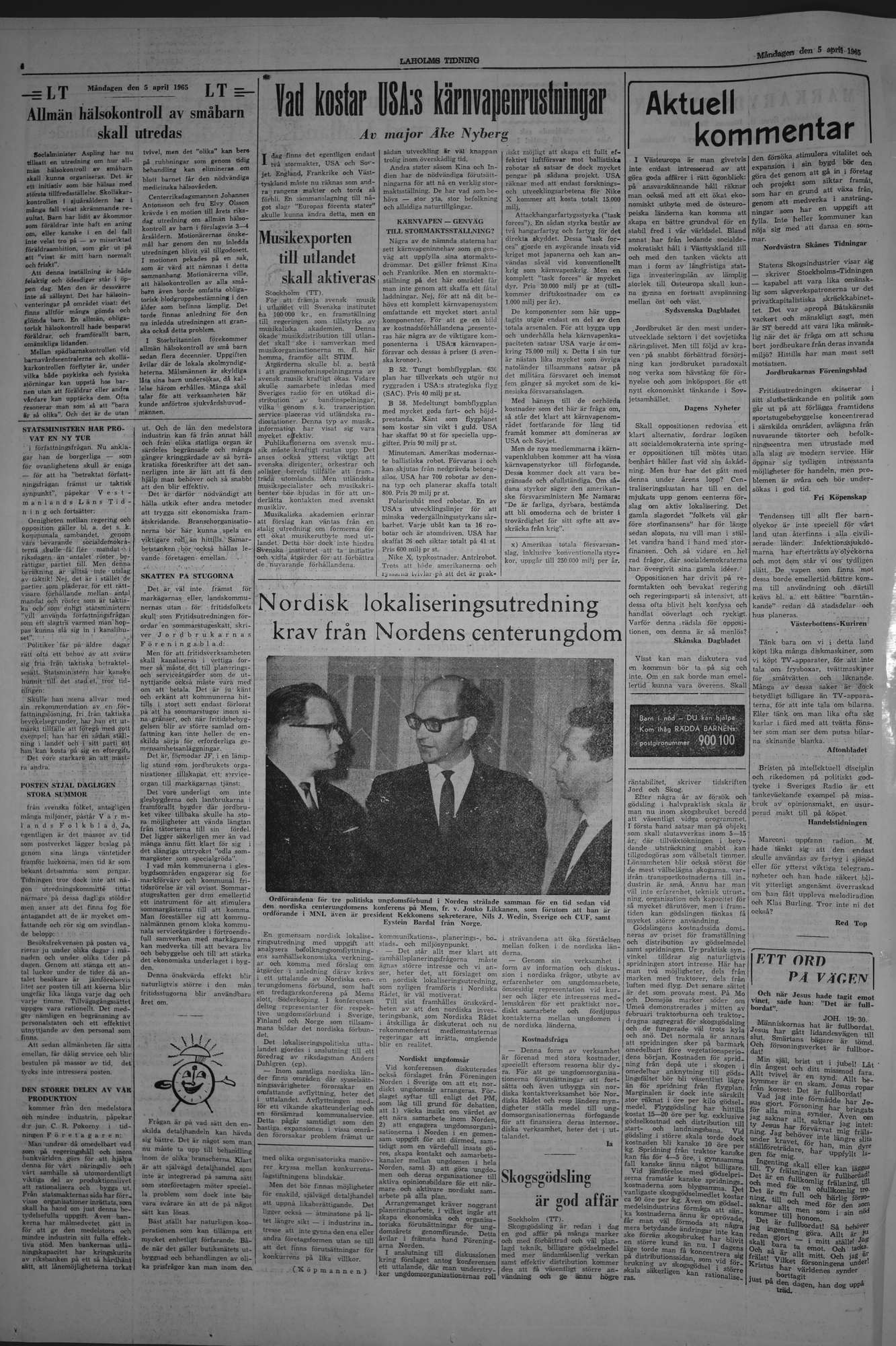 Laholms Tidning Måndag 5 april 1965, sida 4