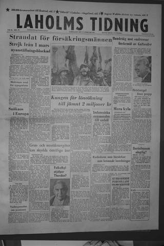 Förstasidan, Torsdag 27 februari 1958