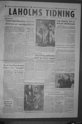 Förstasidan, Måndag 27 januari 1958