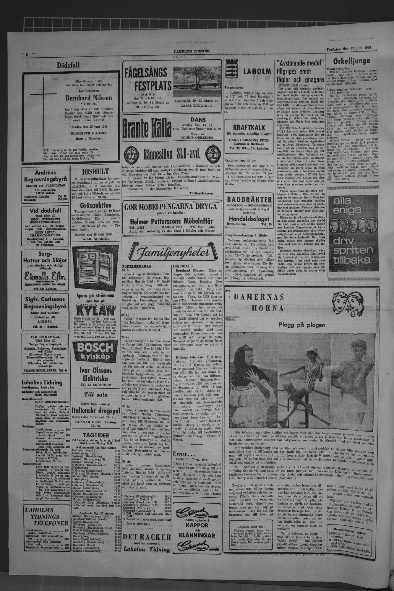 Laholms Tidning Fredag 27 juni 1958, sida 2
